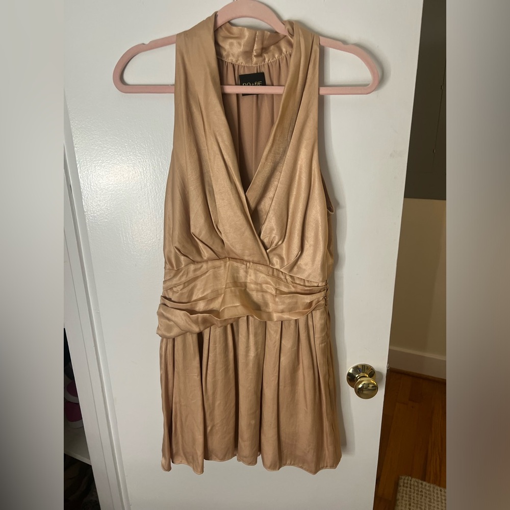 Gold short mini dress